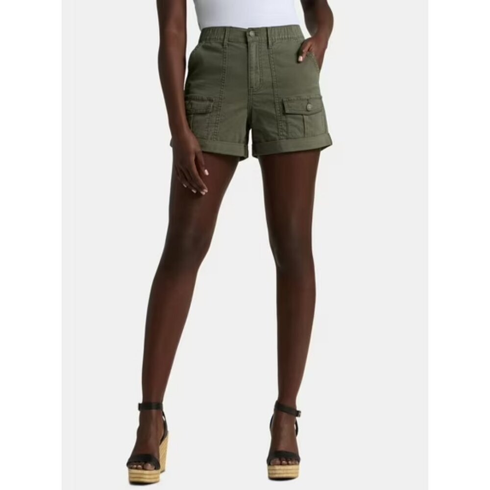 Time and Tru Women Utility Shorts, 4" Inseam, Size 20, Relaxed Fit, Lightweight